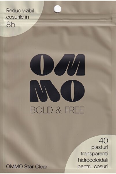 OMMO Star Clear – Plasturi hidrocoloizi pentru coșuri, 40 buc, forme de stea transparente