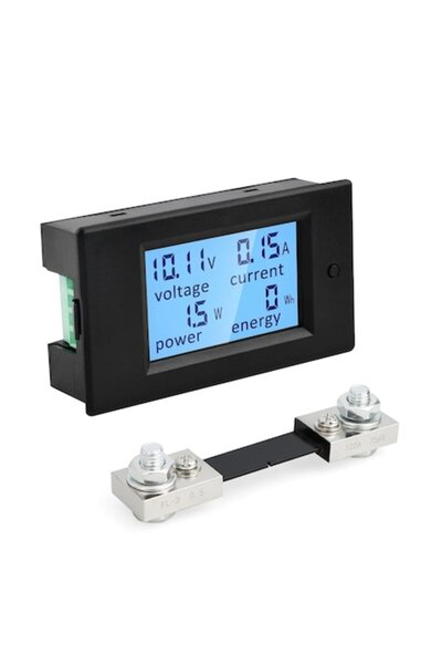 Diymore Combined panel meter - digital wattmeter with voltmeter and ammeter (shunt), DC 0-100V 0-100A, black