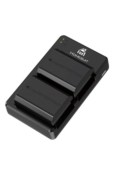 Homesuit Set de 2 baterii de schimb NP-FZ100 2280mAh cu încărcător dual pentru Sony A9/A9R/A9S/A7 III/A7R III