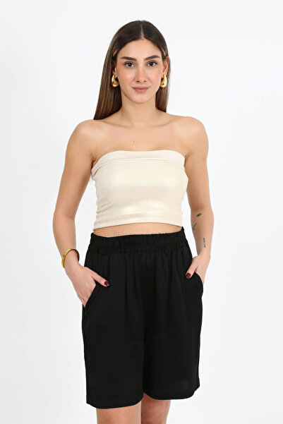 PALMMAMA Sparkly Gold Strapless Bustier Bodysuit