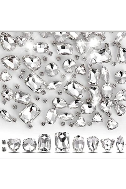 yiğit aksesuar 50 Pieces Mixed Case Strut White Glass Stone Elite Series 1