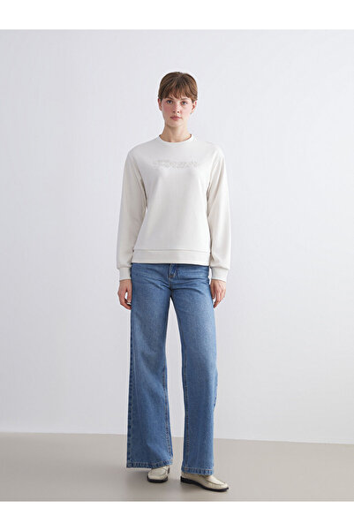 LC Waikiki Basic Gray Crew Neck Stone Women's Sweatshirt