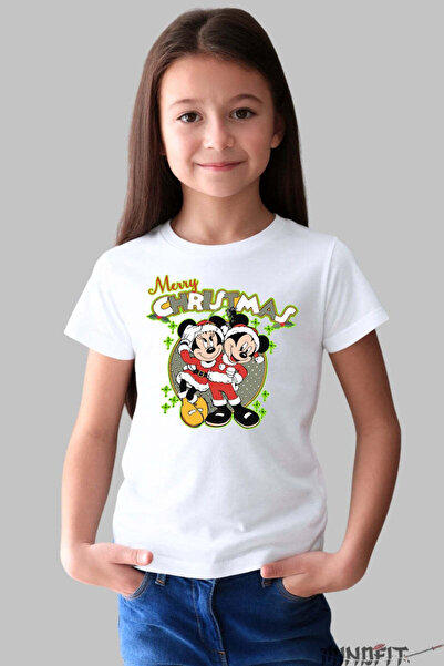 GILDAN Tricou De Craciun Copii Mickey Si Minnie Sarbatoresc Fata