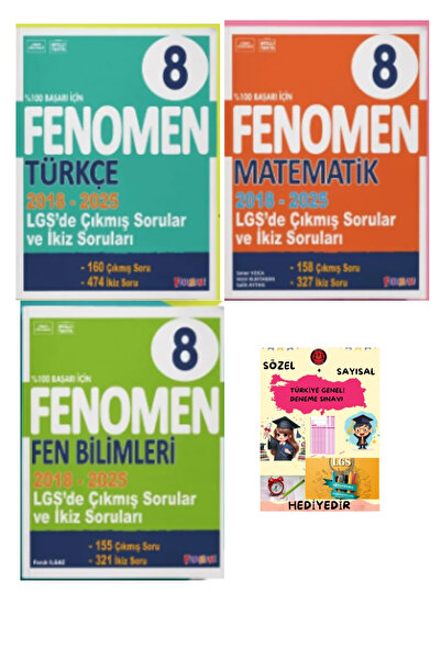 Fenomen Yayıncılık FENOMEN YAYINLARI 8. SINIF LGS Türkçe + Matematik + Fen Bi...