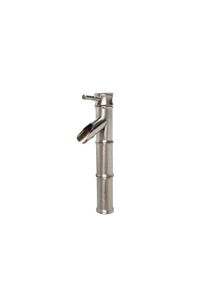 Trendy's Bamboo washbasin mixer with satin stainless steel countertop