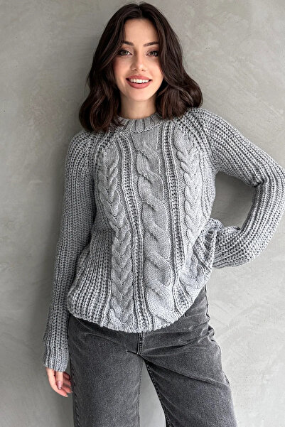 Kienor سترة تريكو نسائية منقوشة برقبة دائرية للموسم الجديد