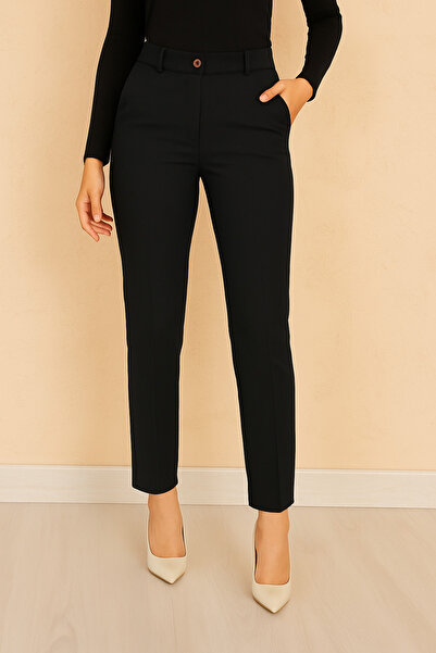 nacar çarşı Klasik Kesim Kadın Bilek Boy Kumaş Pantolon – Esnek Rahat Form – ...