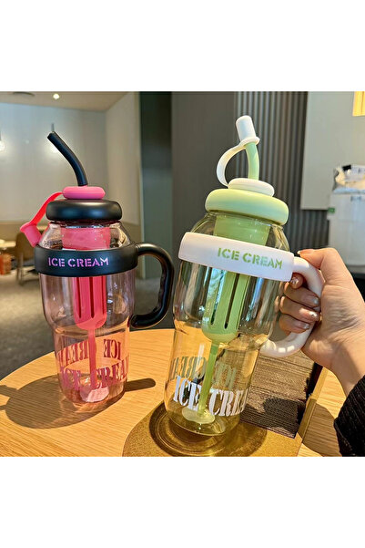 genric Plastic water bottle with a straw, 1200 ml capacity 00119