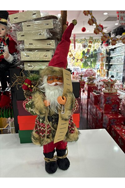 Empressco 50 cm kahverengi Noel Baba dekoru, sevimli ve şık yılbaşı süsü