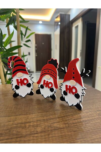 shop Ho Ho Ho Yazılı Noel Baba Dekor Yılbaşı Dekoratif 3lü Yeni Yıl Figürleri