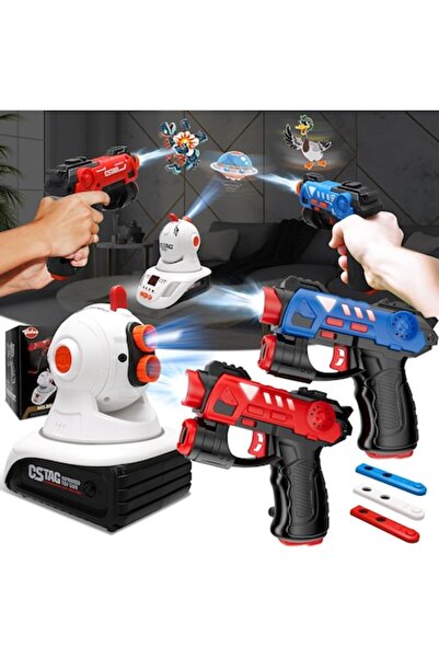 VATOS Toy pistol set with laser and target projector, two play modes, light and sound effects, indoor/outd