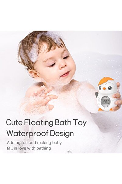 AZONEE Baby Bath Thermometer Floating Penguin LED Digital Water Thermometer for Infants -