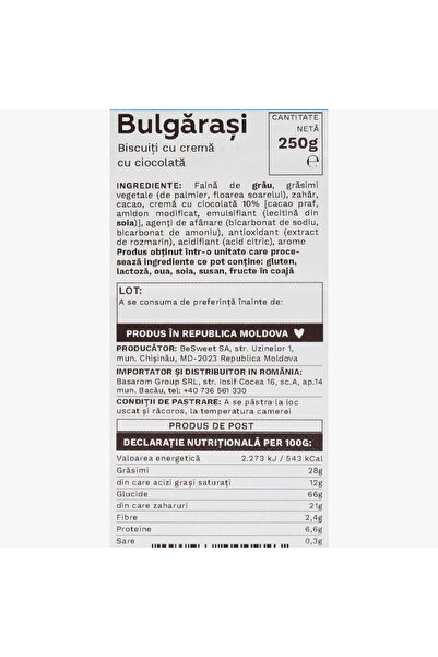 BE SWEET Besweet Bulgarian Biscuits (Lent Product) 250gr
