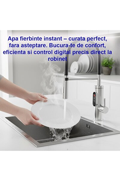 MODVIA Electric faucet 3300W LED stainless steel rotating 360