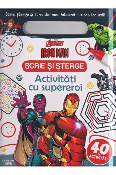 Editura Litera Avangers Iron Man. Scrie si sterge. Activitati cu