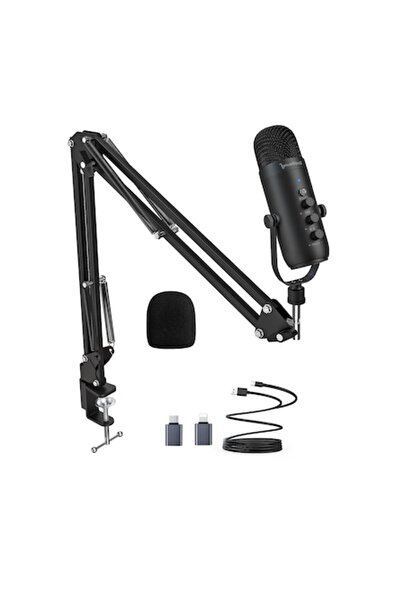 zealsound Condenser microphone for computer, Zealsound, plug & play, with control buttons, black, standard siz