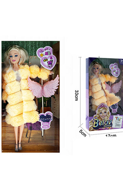 Other دمية أزياء للأطفال – فستان أصفر بأجنحة وردية – للأعمار من 3 سنوات فما ف...