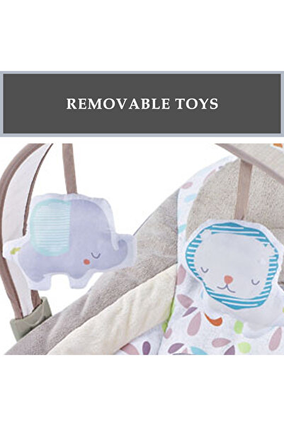 Factory Price - Miller Infant Bouncer With Music & Toys Multicolor - Beige/Grey