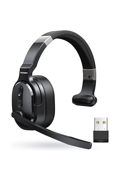TECKNET Wireless Bluetooth Call Center Headset, 270 Rotating Mic, USB Dongle, Noise Cancelling, 70h, 15m,