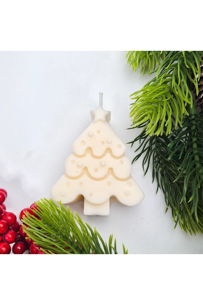 Creative Kappa Set of Christmas candles – white, soy wax, handmade, Christmas gift