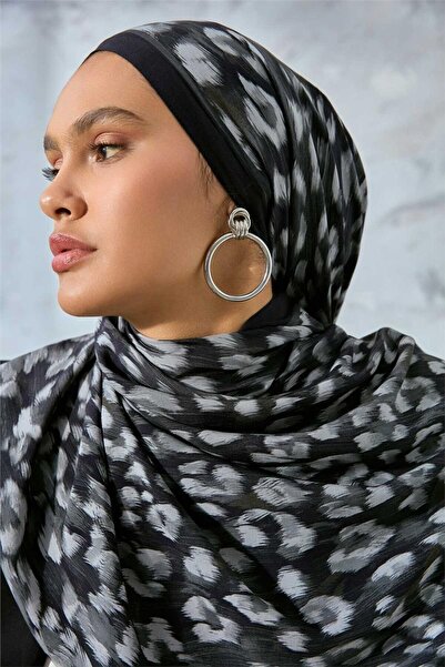 Silk Home Eco Viscose Leopard Shawl Black Breathable Textured 90X200