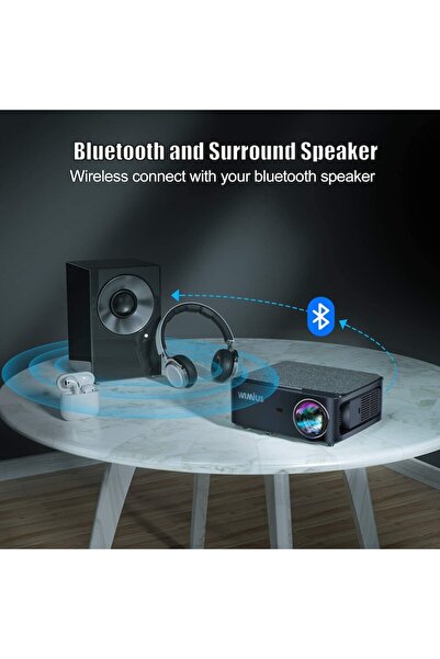 WiMiUS Bluetooth WiFi Projector Full HD 1080P, 7500 lm, 4K 4D Support, Portable Home Theater