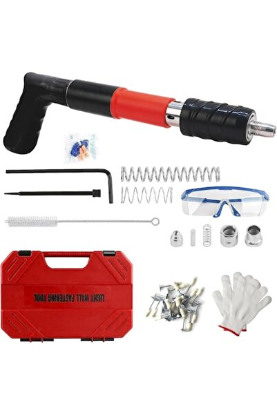 CISSIYOG Manual nail/rivet gun with 120 round nails, selfpropelled bolt fixing tool, 5 power levels