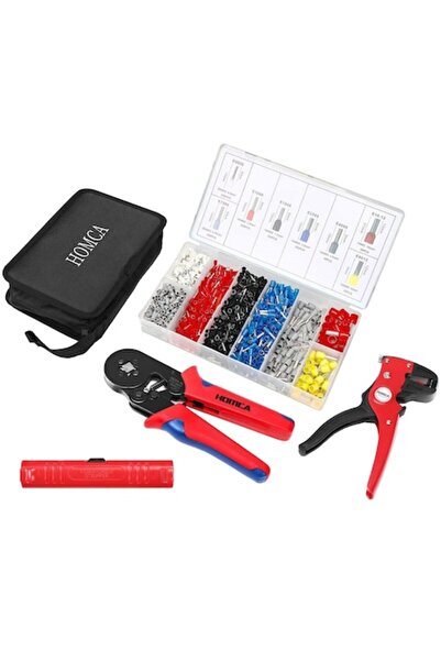 HOMCA Σετ πένσας πρεσαρίσματος με 1200 ακροδέκτες και απογυμνωτή καλωδίων, 0,...