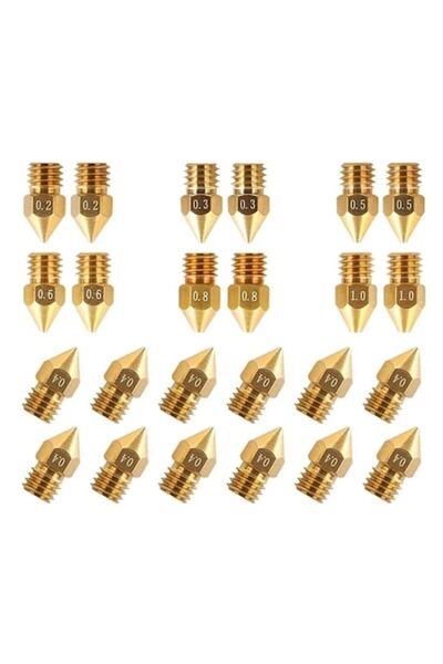 Creality Σετ ακροφυσίων MK8 3D 24 τεμαχίων (0,2/0,3/0,4/0,5/0,6/0,8/1,0 mm) για νήμα 1,75mm - Ender 3/CR-10