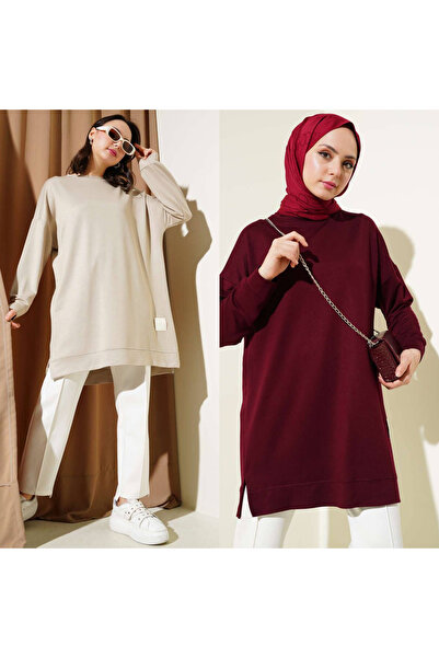 By Kuzey Aras Τονίκ με λαιμόκοψη από ύφασμα premium από κρύσταλλο χιτζάμπ