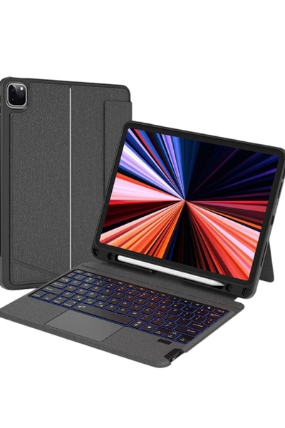 OEM Apple iPad 10.2" 8. Nesil (2020) Siyah Mag Touch Combo Led Işıklı Magneti...