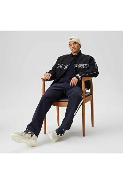 Lacoste Neo Heritage Unisex Dik Yaka Baskılı Siyah Ceket