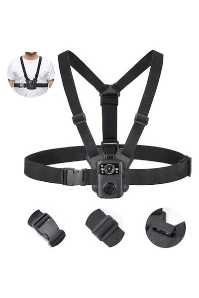 boblov Suport pentru cameră corporală montat pe piept, suport universal reglabil confortabil pentru cameră corporală