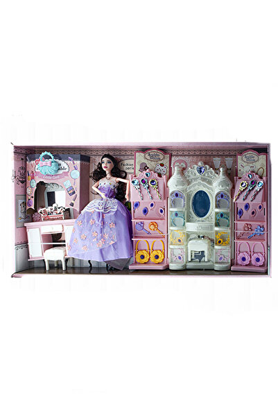 Other Fashion Doll with Wardrobe & Accessories – Purple Dress – Girls’ Play Set (72×36 cm)