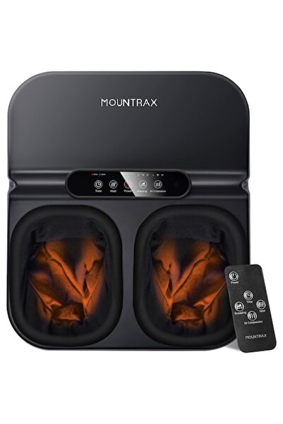 mountrax Aparat de masaj pentru picioare Shiatsu cu căldură, compresie cu aer, role, telecomandă și ecran tactil