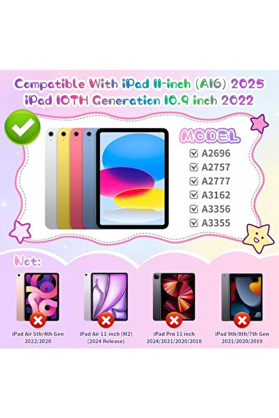 Coolden shockproof case for iPad 11 (A16) and iPad 10 (10.9"), with 360° rotating stand, shoulder s