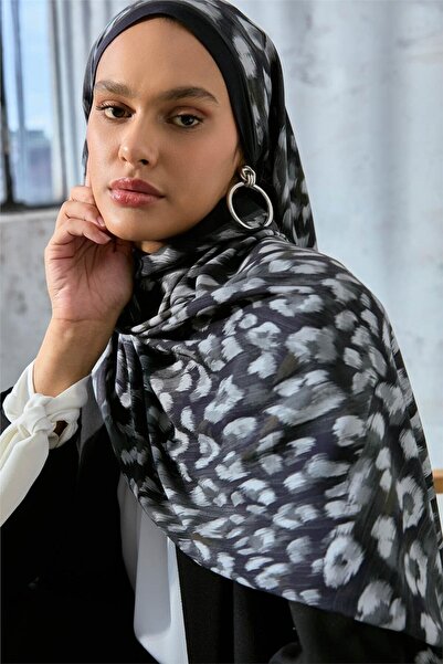 Silk Home Eco Viscose Leopard Shawl Black Breathable Textured 90X200