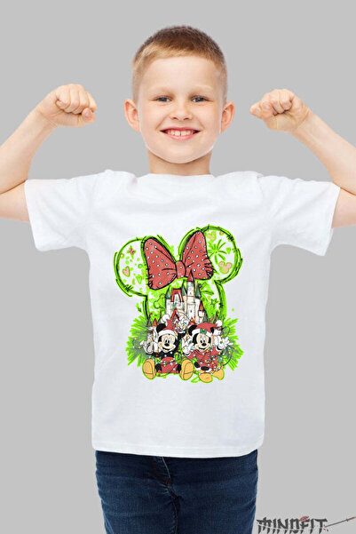 GILDAN Tricou De Craciun Copii Mickey Si Minnie Cu Castel Magic Baiat