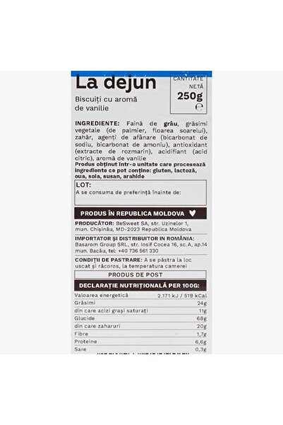 BE SWEET Besweet Breakfast Biscuits (Fasting Product) 250gr