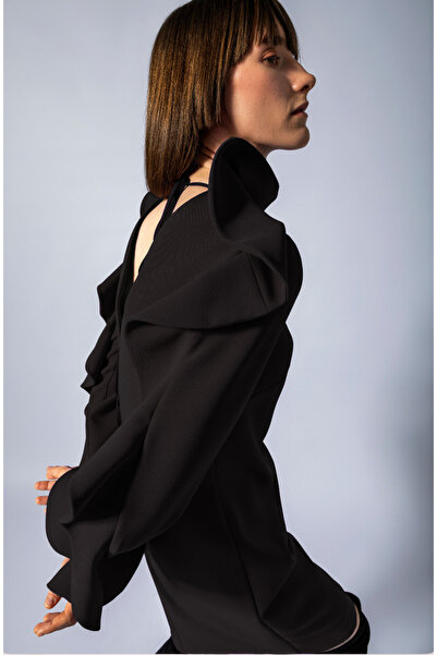 KAMEYA Back Low-cut Flounce Dress