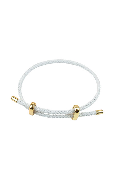 Liveyn Design Adjustable Hard Weave Drawstring Metal Detailed Bracelet