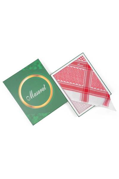 MASARAT Men's Shemagh, Red Tracks