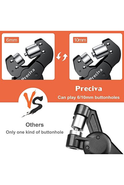 Preciva Set clești pentru ochiuri de fixare 6 mm și 10 mm cu cap magnetic interschimbabil, 400 de ochiuri