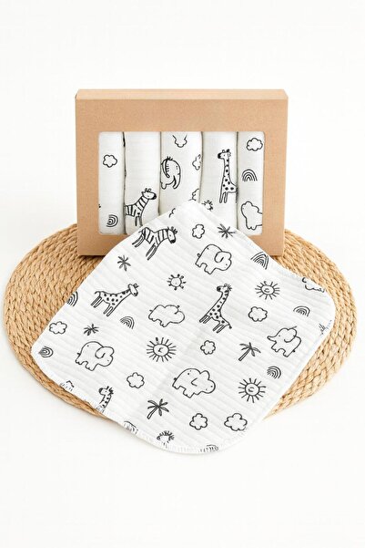 BYS BABY FASHION 100% Cotton Organic Baby Girl - Boy Mouth Wipes Set of 7 Boxed