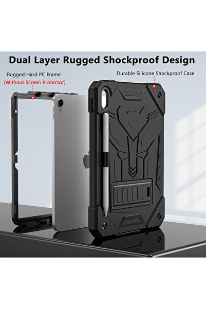 Vofolen iPad 10.9" (10th gen 2022) 360° protective kids case with pen holder, shockproof rugged stand, Tran