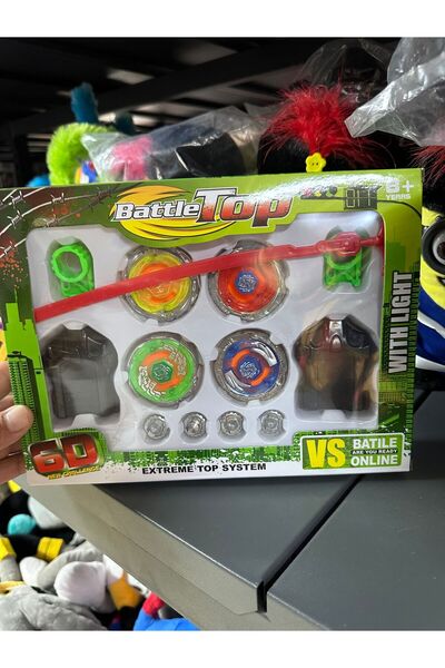 VARDEM OYUNCAK Battle Top 4'lü Işıklı Metal Savaş Topacı Seti - 2 Fırlatıcılı Beyblade Tarzı Kapışma Oyuncak Paketi
