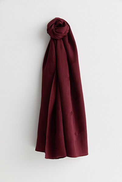 Nihan Desenli Pamuk Naia Lyocell Şal Bordo