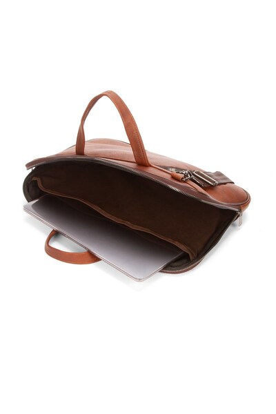 Newish Polo Men's Tan Faux Leather Briefcase and Laptop Bag