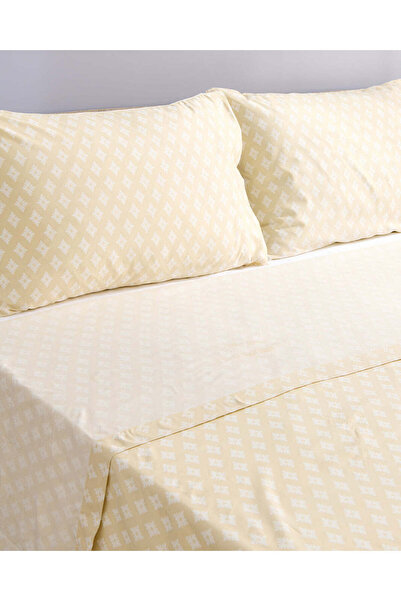 REDTAG Beige 3 Piece Printed Flat Sheet (King Size)