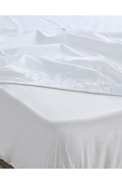 REDTAG White Plain Fitted Sheet (Super King Size)